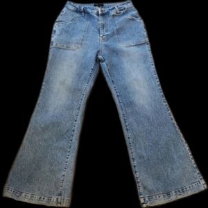 Frye Jeans Front Pocket Flare Vintage Wash Blue sz 30